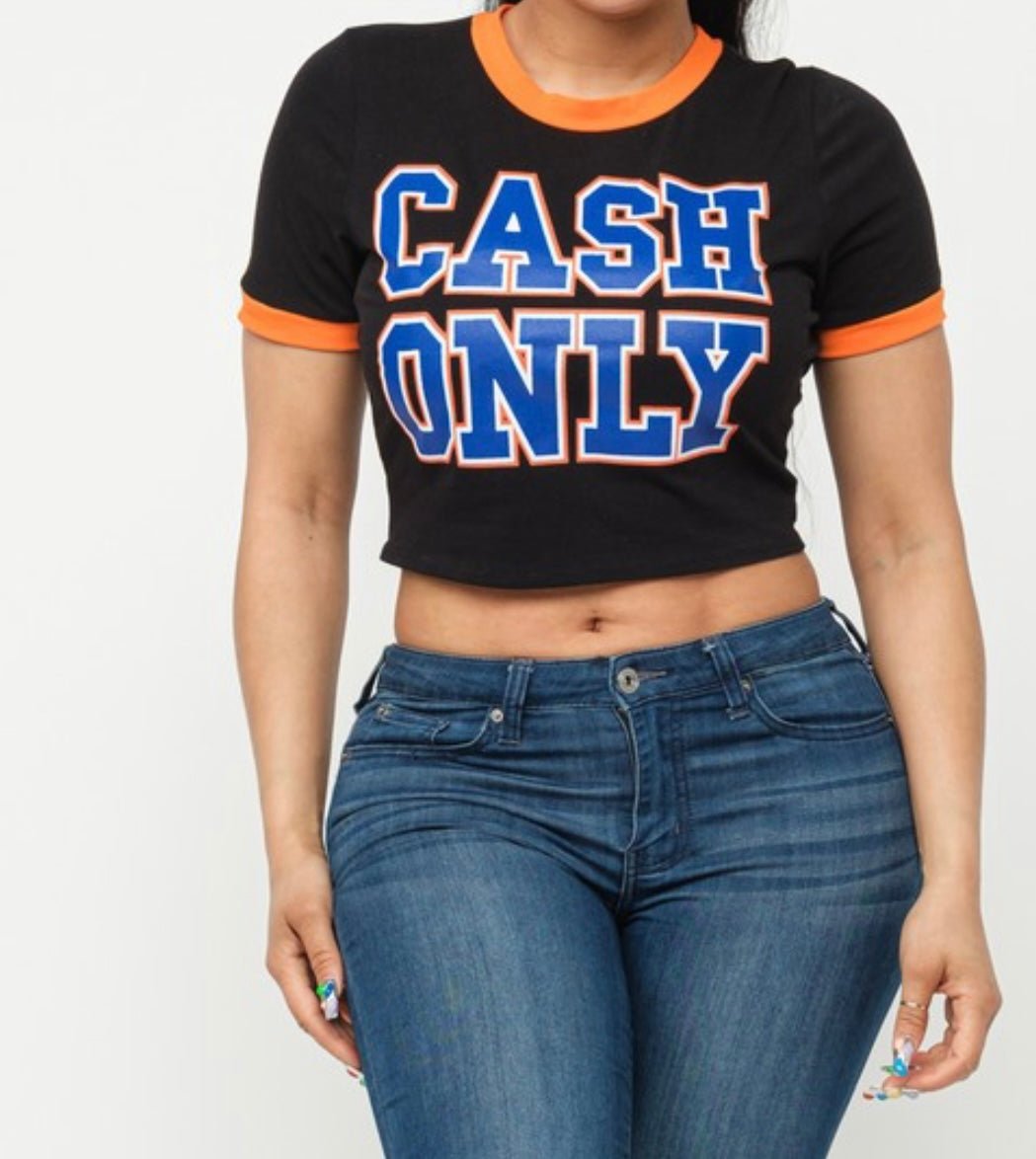 "Cash Out" Crop Tee - The Trap Doll Hou$e Boutique"Cash Out" Crop Tee