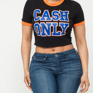 "Cash Out" Crop Tee - The Trap Doll Hou$e Boutique"Cash Out" Crop Tee