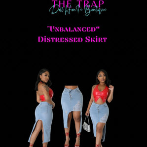 "Unbalanced" Distressed Skirt - The Trap Doll Hou$e Boutique"Unbalanced" Distressed Skirt