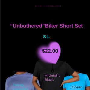 "Unbothered" Biker Short Set - The Trap Doll Hou$e Boutique"Unbothered" Biker Short Set